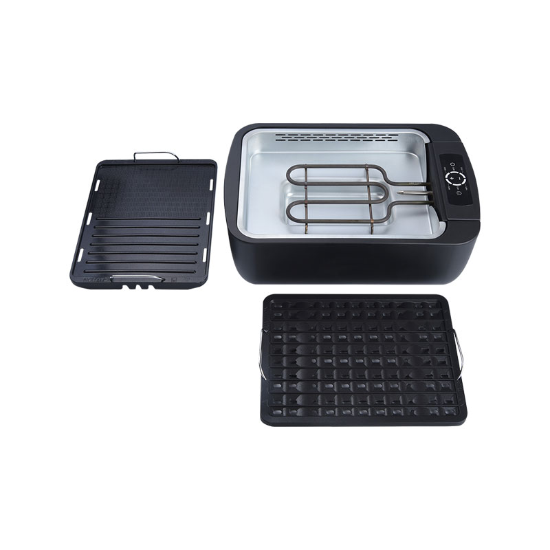 Sraith Gan Smoke: WT-ISG802 Pan Grill BBQ Leictreach Gan Deatach Le Rialú Teocht