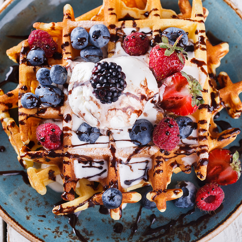 Déantóir Waffle Rothlach Cearnóg 2 Thaobh