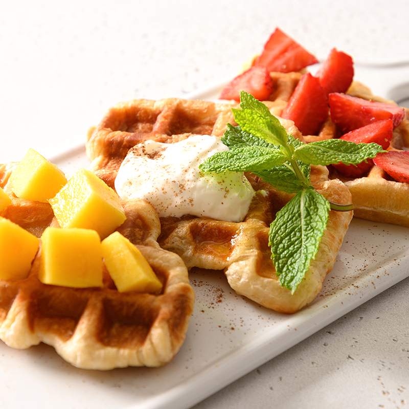 Déantóir Waffle Rothlach Cearnóg 2 Thaobh