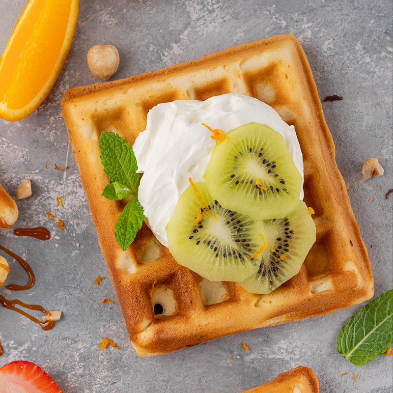 Déantóir Waffle Rothlach Cearnóg 2 Thaobh